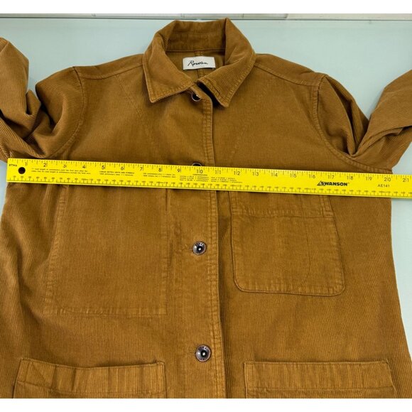 ROWAN Abbot Cord Chore Jacket Women's Small Button Front Pockets Amber Grain - Picture 5 of 8